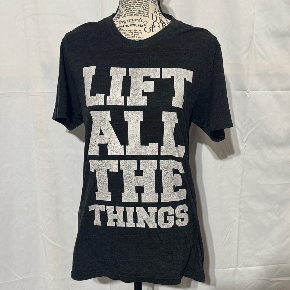 American Apparel Vintage Gray Tee with White Print